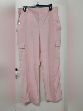 Womens Athleta Light Pink Wide Leg Cargo Pants 16 Tall